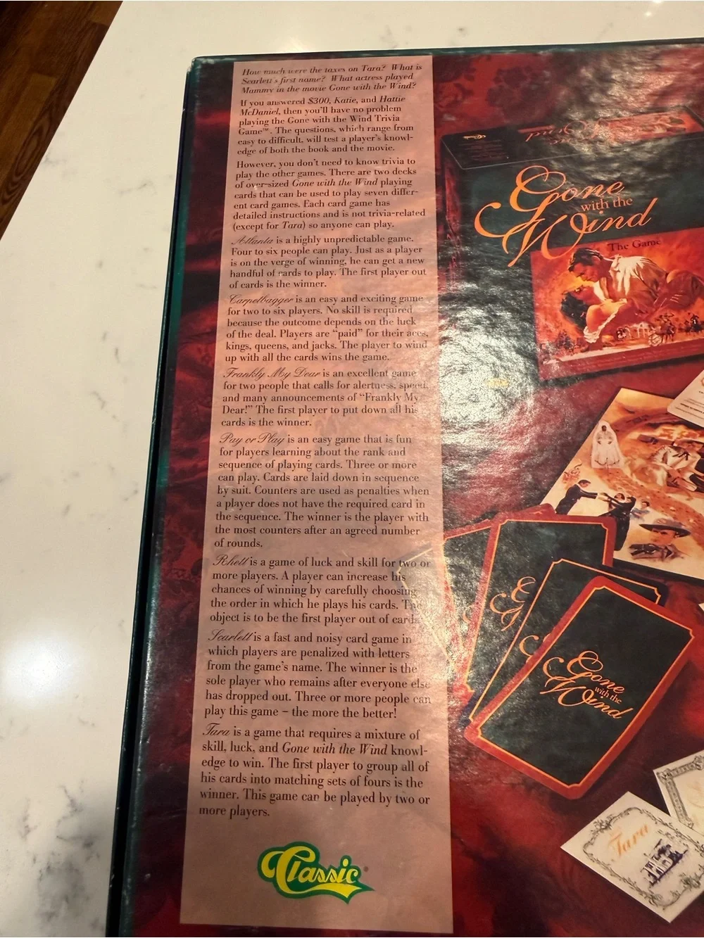 1993 Gone with the Wind Board Game Classic Games Complete Movie Collectible